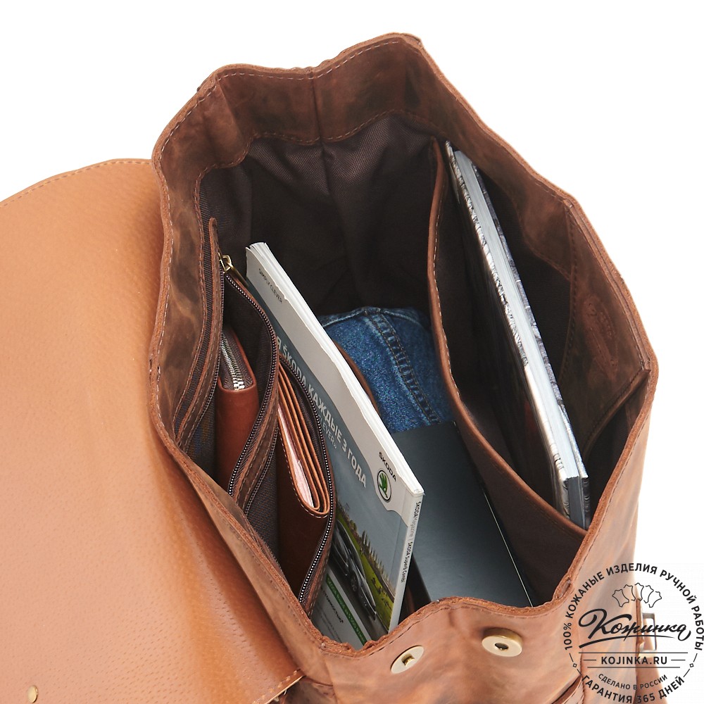 Кожаный рюкзак "Индиго" (тёмно-коричневый крейзи)